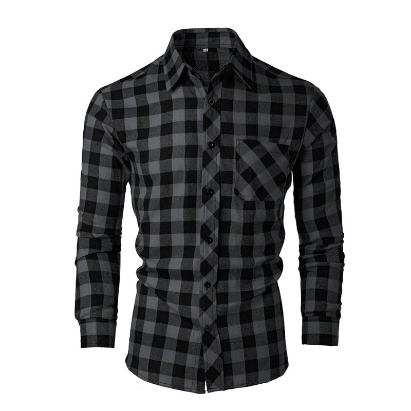 Chemise en flanelle pour hommes avec un motif à carreaux classique et une poche poitrine Chic und Stil