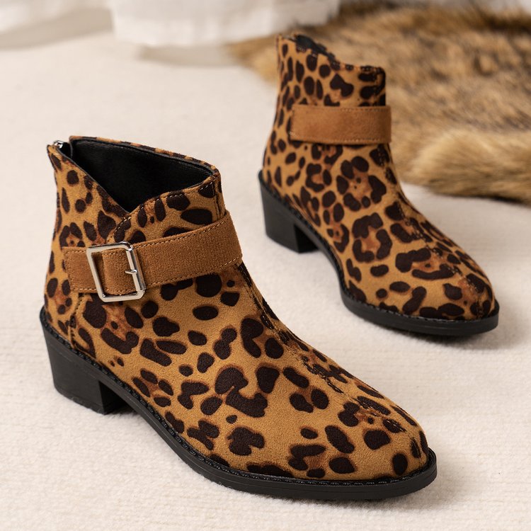 Bottines pour femmes avec un détail de boucle à la mode et un talon carré confortable Chic und Stil