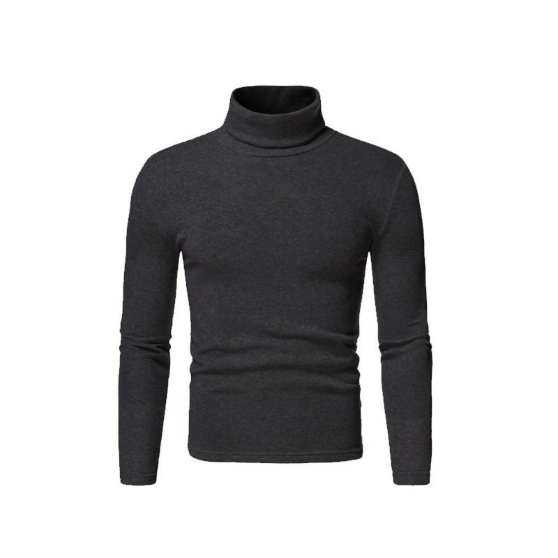 Hommes Haut de gamme Haut à col roulé en matériau élastique Chic und Stil