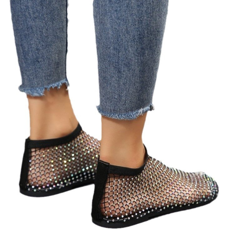 Sandales en mesh pour dames avec des pierres scintillantes Chic und Stil