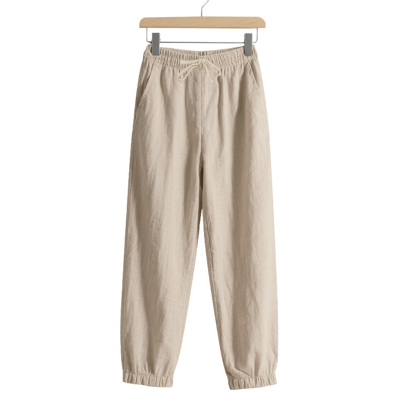 Pantalons de loisirs en lin aérés pour femmes avec taille élastique Chic und Stil