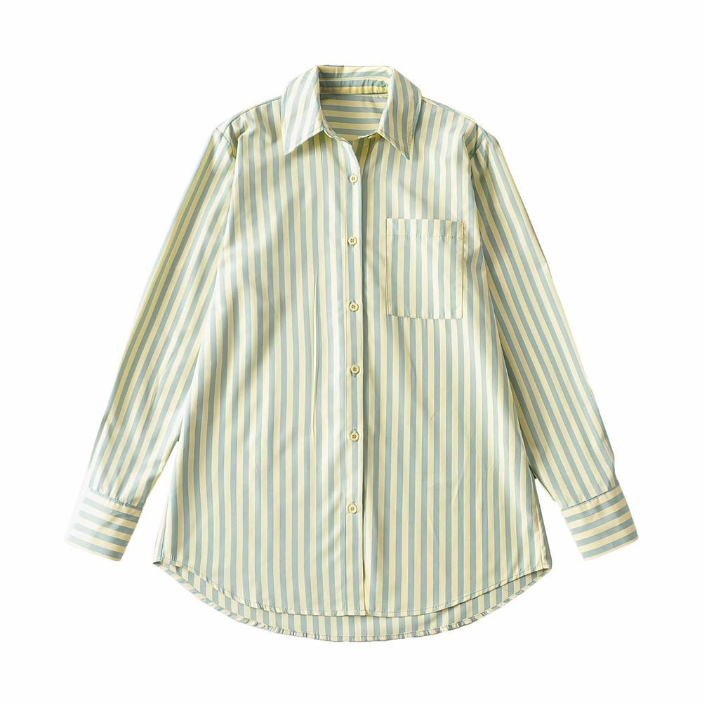 Chemise élégante pour dames avec un fin motif rayé et une poche poitrine pratique Chic und Stil