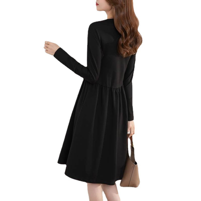Robe midi A-line pour femme avec manches longues Chic und Stil