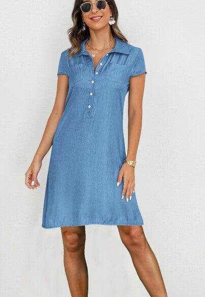 Robe polo pour femme avec décolleté à boutons et poches poitrine Chic und Stil