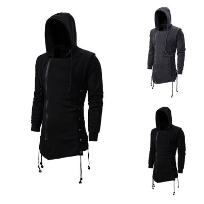 Chemise à capuche tendance pour hommes avec fermeture éclair asymétrique et coupe décontractée Chic und Stil