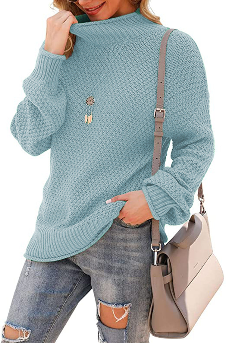Pull femme avec col haut et motif en tricot structuré Chic und Stil