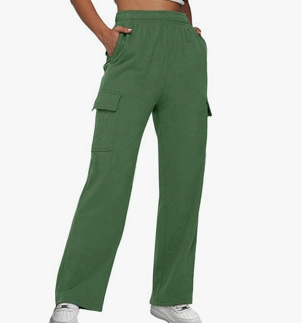 Pantalon cargo pour femmes avec jambe large et poches latérales pratiques Chic und Stil
