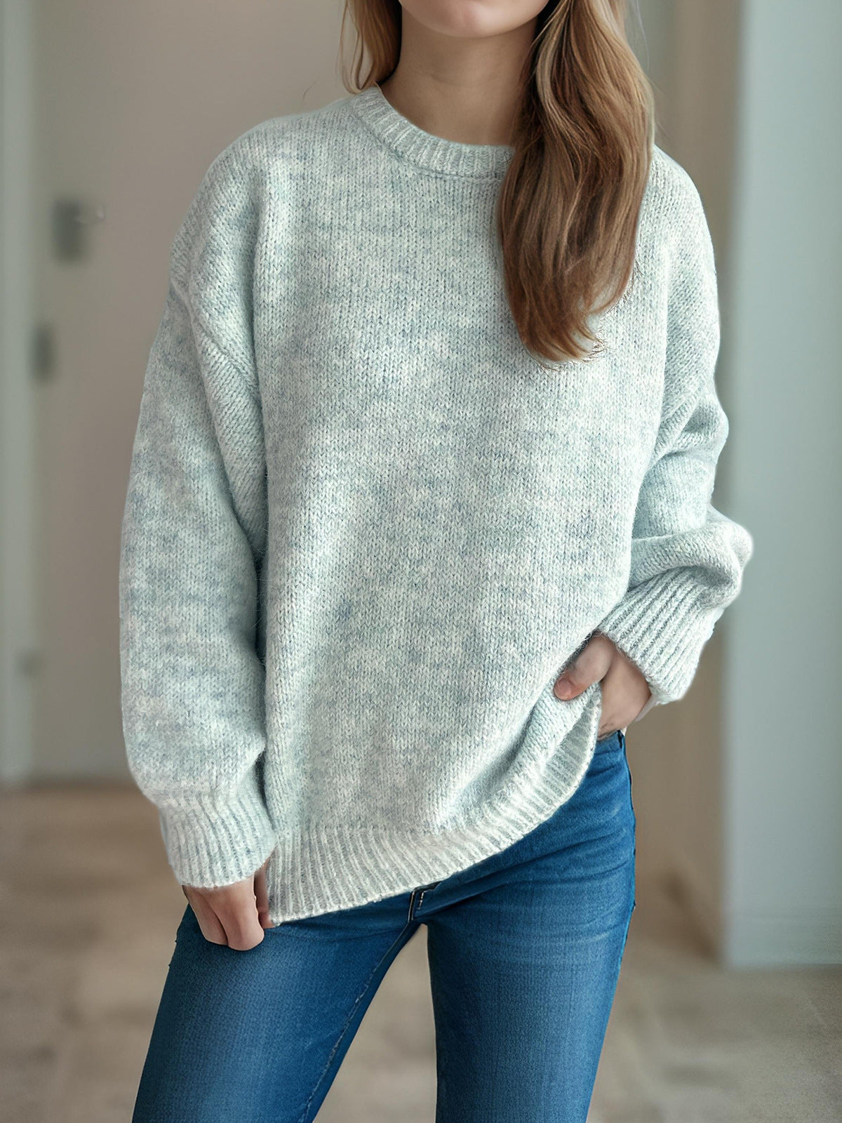 Pull over-sized décontracté pour femmes avec motif de maille texturé Chic und Stil