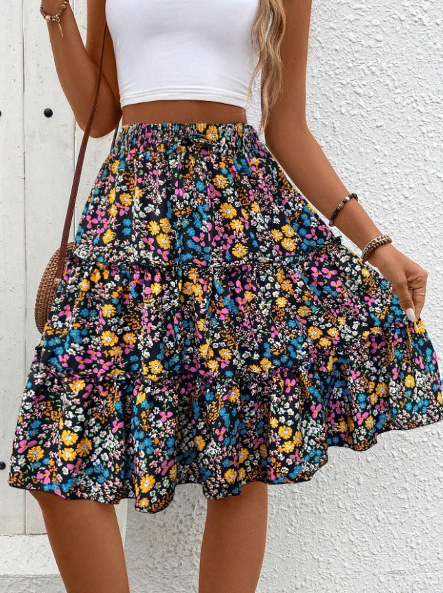 Jupe portefeuille aérien pour dames avec détails volants Chic und Stil