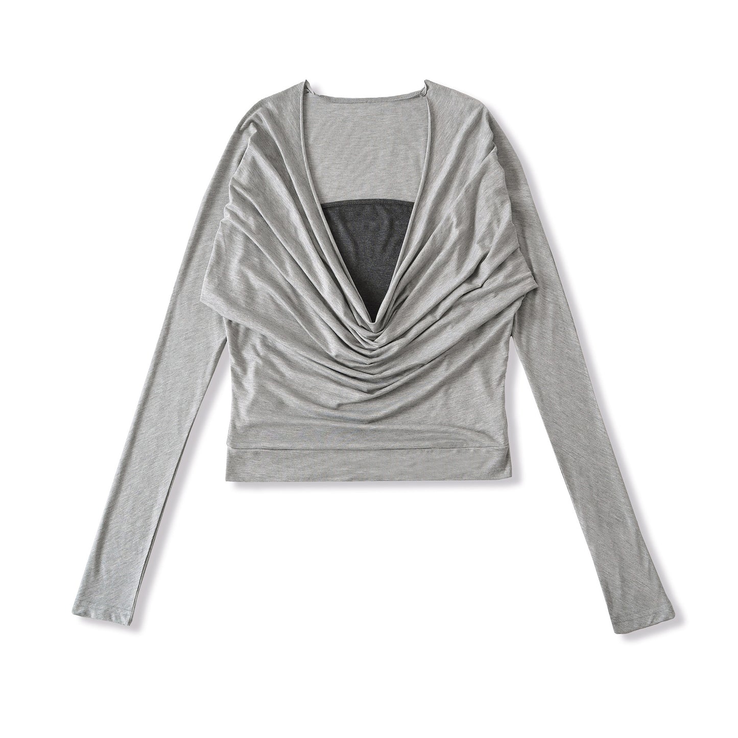 Chemise à manches longues décontractée pour femmes avec un design de drapé raffiné Chic und Stil