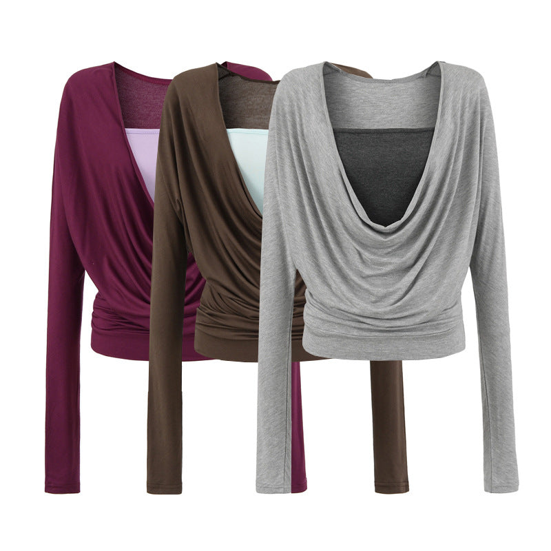 Chemise à manches longues décontractée pour femmes avec un design de drapé raffiné Chic und Stil