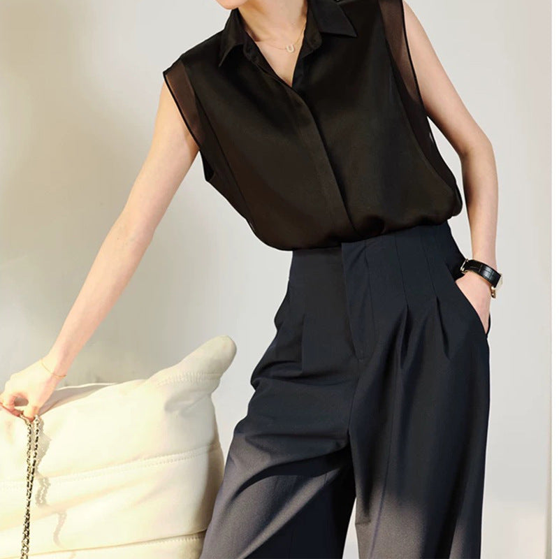 Blouse sans manches transparente Chic und Stil pour femmes