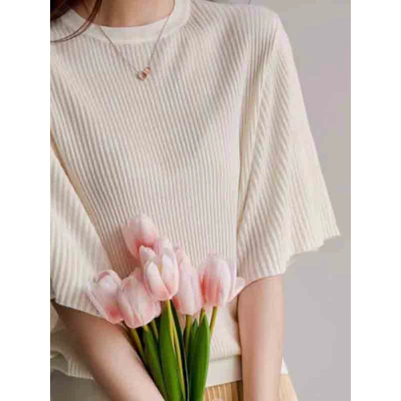 T-shirt tricot à manches courtes pour femmes Chic und Stil