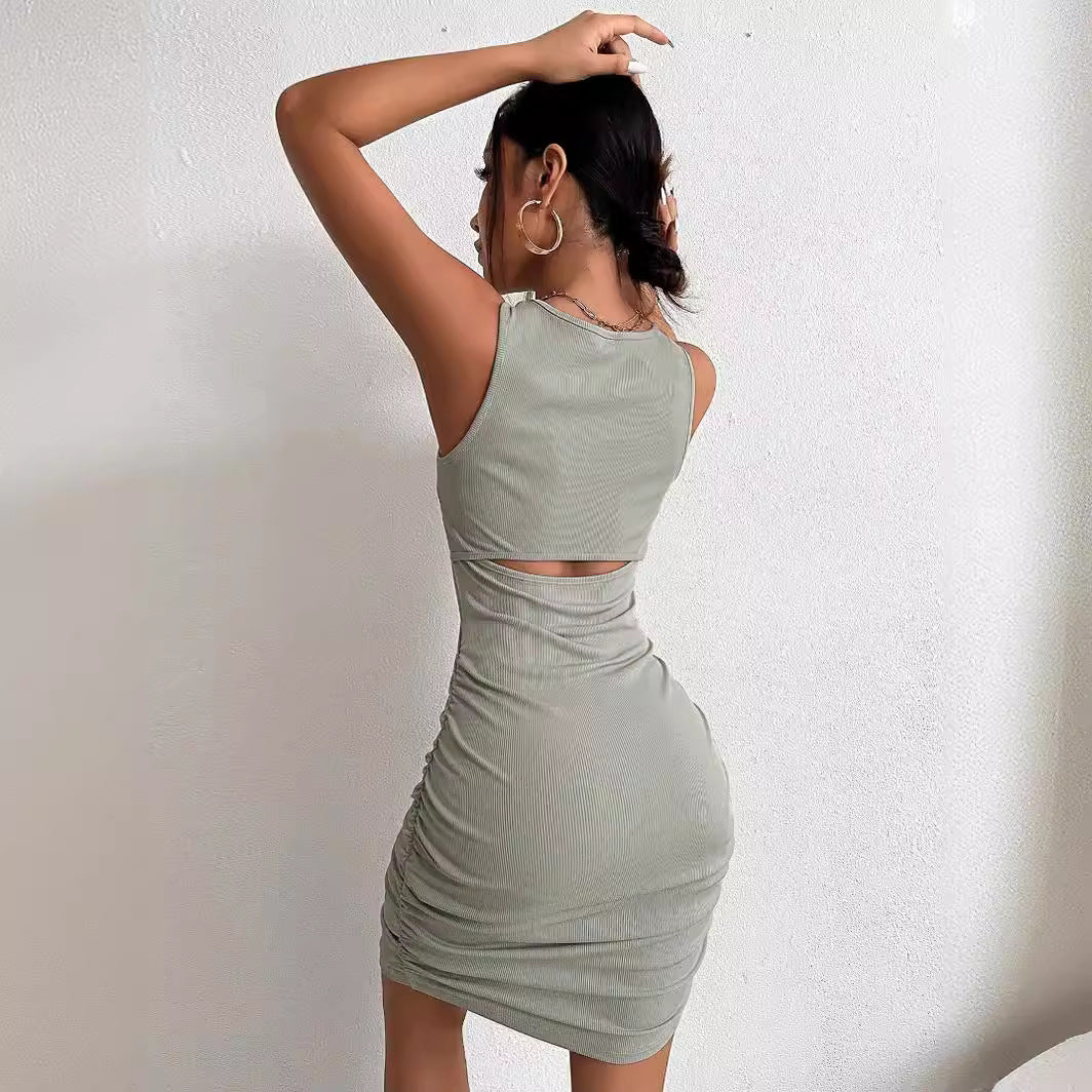 Robe midi ajustée pour femme avec découpe et fronces Chic und Stil