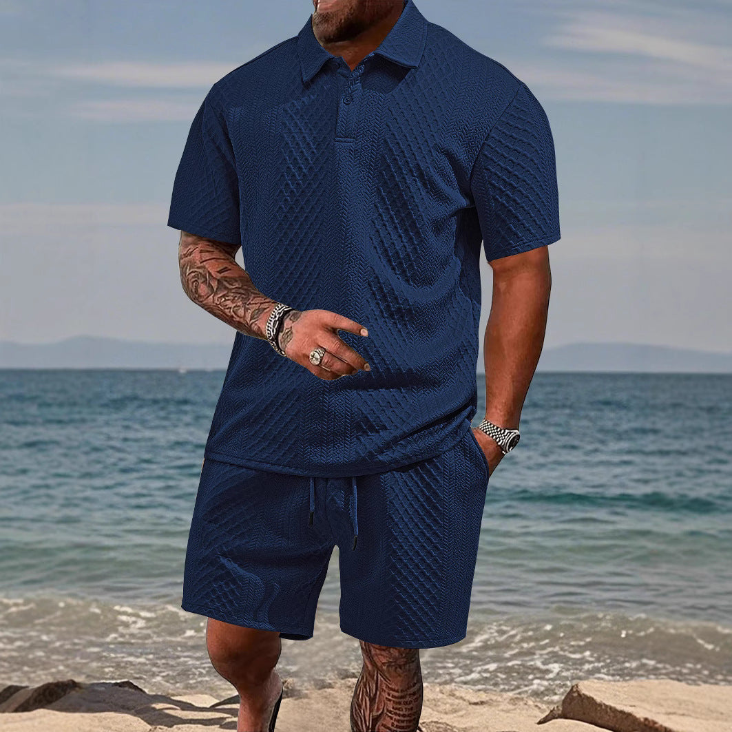 Hommes Ensemble de polo sportif et shorts Chic und Stil
