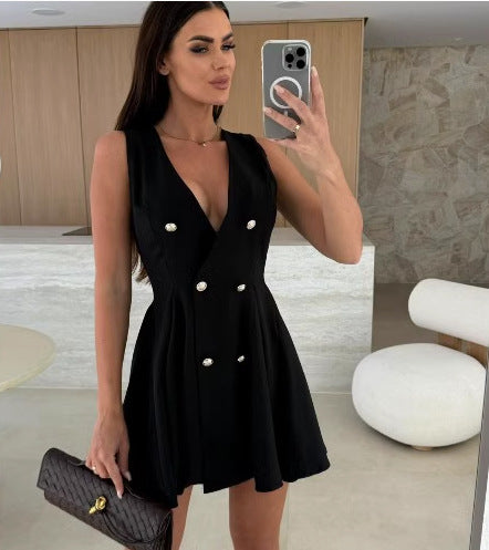Robe Mini Doppelt-Jackett Sur-Mesure Chic und Stil pour dames