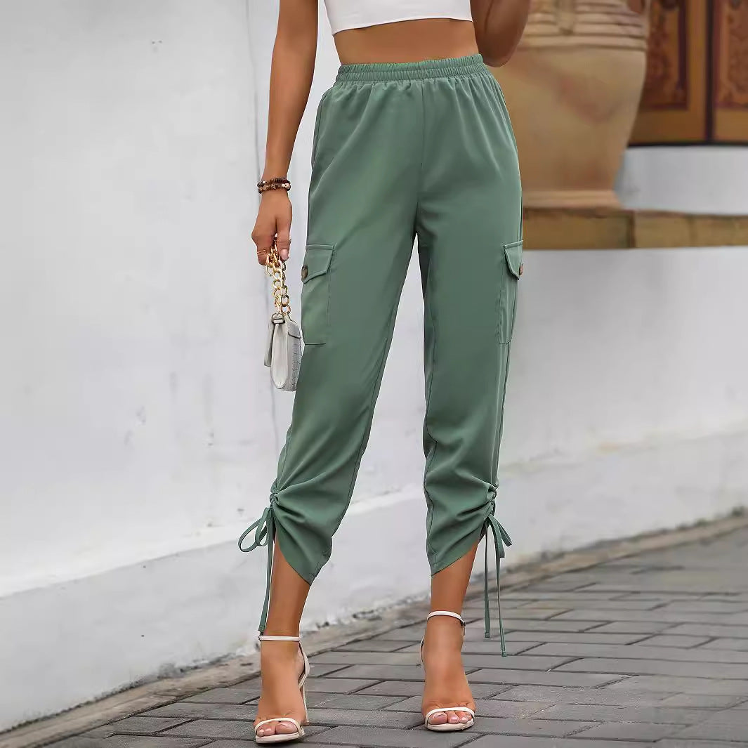 Pantalon cargo dames avec poignets ajustables et poches pratiques Chic und Stil