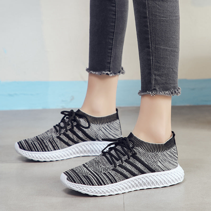 Women's breathable slip-on sneakers with elastic upper Chic and Style
