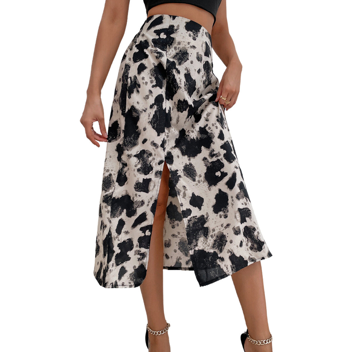 Jupe maxi pour femmes avec fente latérale et motif animal moderne Chic und Stil