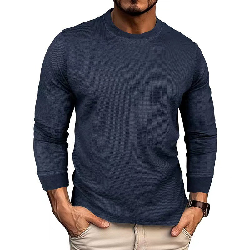 T-shirt à manches longues pour hommes en matériau ribbed respirant Chic und Stil