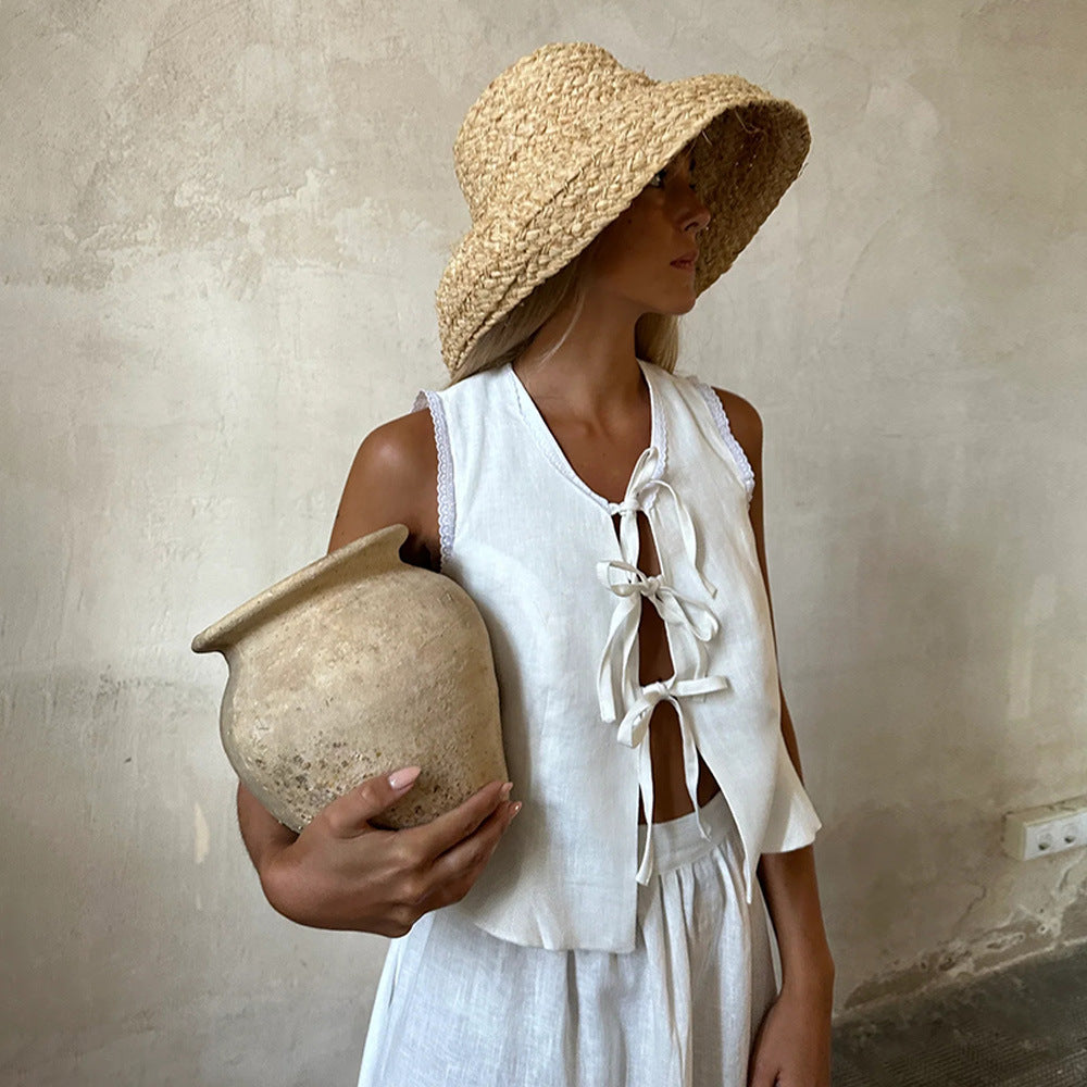 Dames ensemble d'été léger au style décontracté avec des liens Chic und Stil