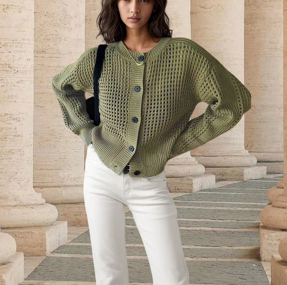 Veste en tricot pour femmes avec une structure en filet aérien Chic und Stil