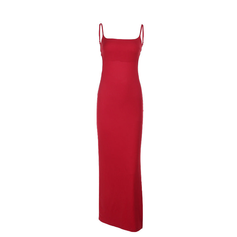 Robe maxi élégante ajustée pour femmes avec fente latérale Chic und Stil