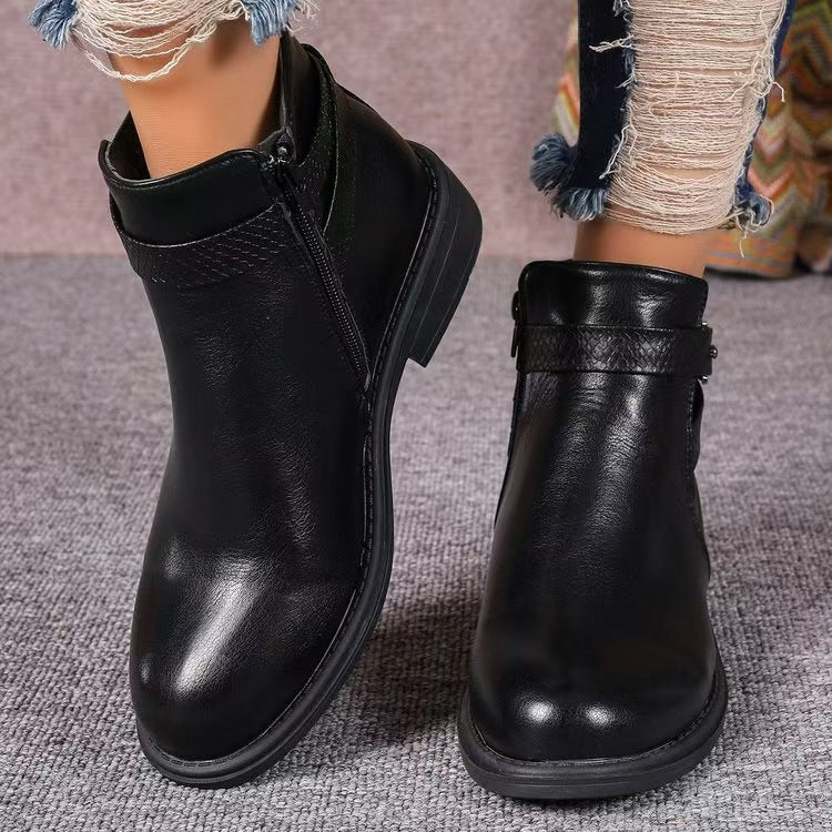 Bottines élégantes pour femmes avec une fermeture éclair élégante et un design de confort chic Chic und Stil