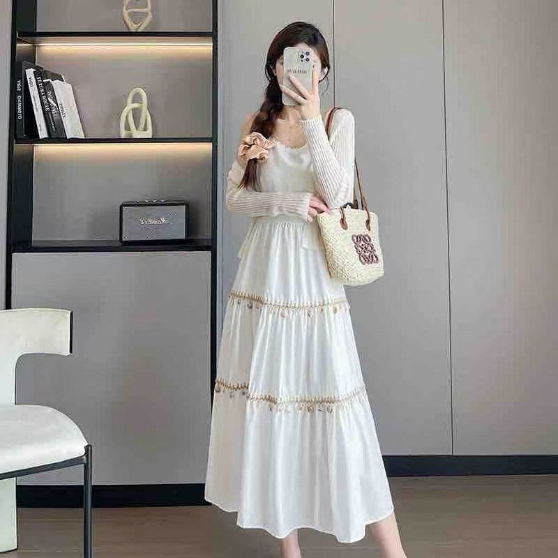 Robe maxi femme avec des détails romantiques Chic und Stil