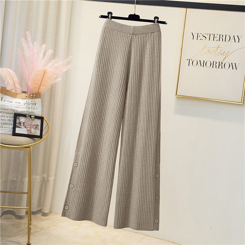 Pleated palazzo pants for women with button details Chic and Style