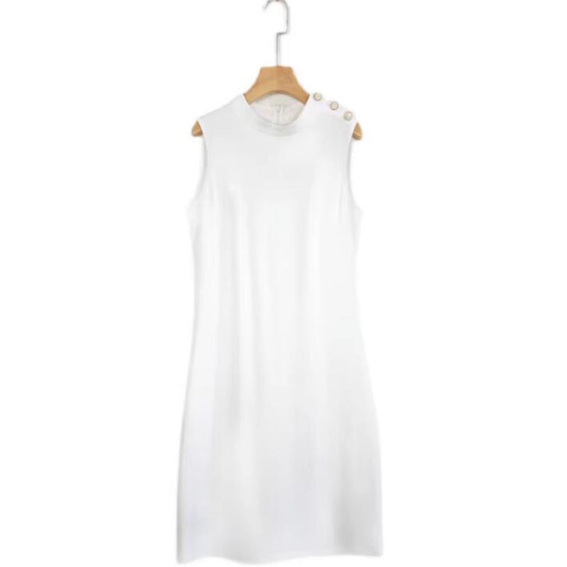 Robe shift sophistiquée sans manches pour femmes avec détails de boutons Chic und Stil