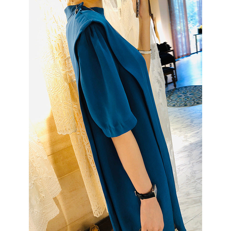 Robe midi élégante pour femmes avec manches statement Chic und Stil