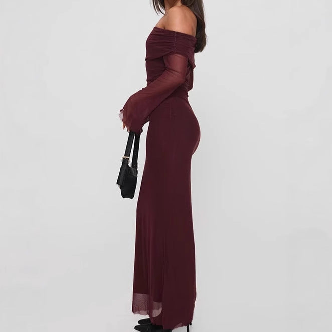Robe maxi sans manches pour femmes avec détails en dentelle et design sans épaules Chic und Stil