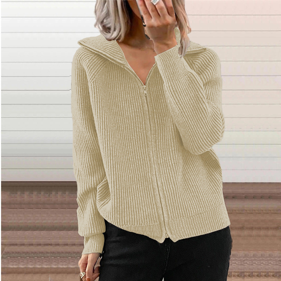 Veste en tricot pour femmes avec capuche et design côtelé texturé Chic und Stil