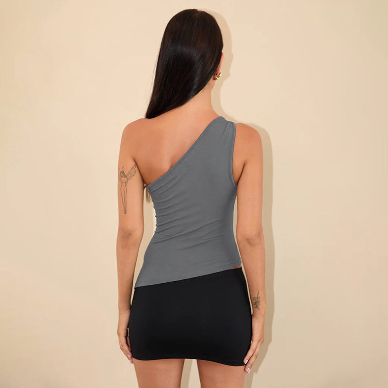 Top asymétrique pour femmes avec une épaule Chic und Stil