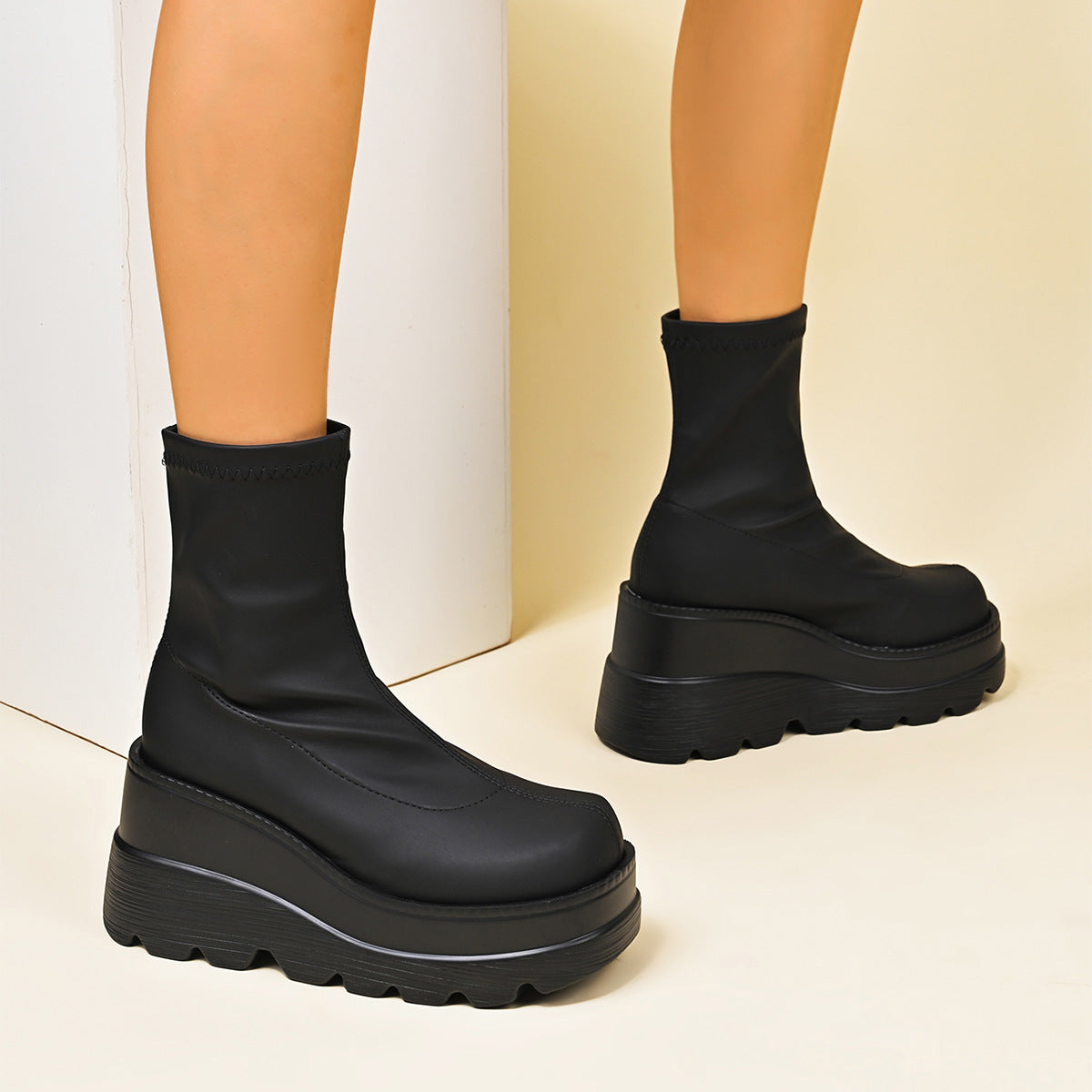 Bottines à talon compensé double pour femmes Chic und Stil