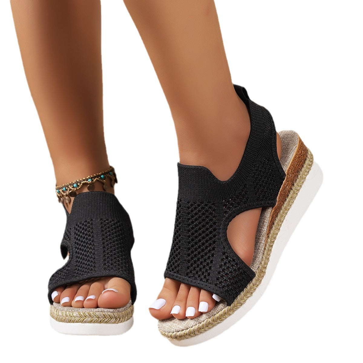 Sandales confort pour femmes avec structure en mesh respirant et semelle flexible Chic und Stil