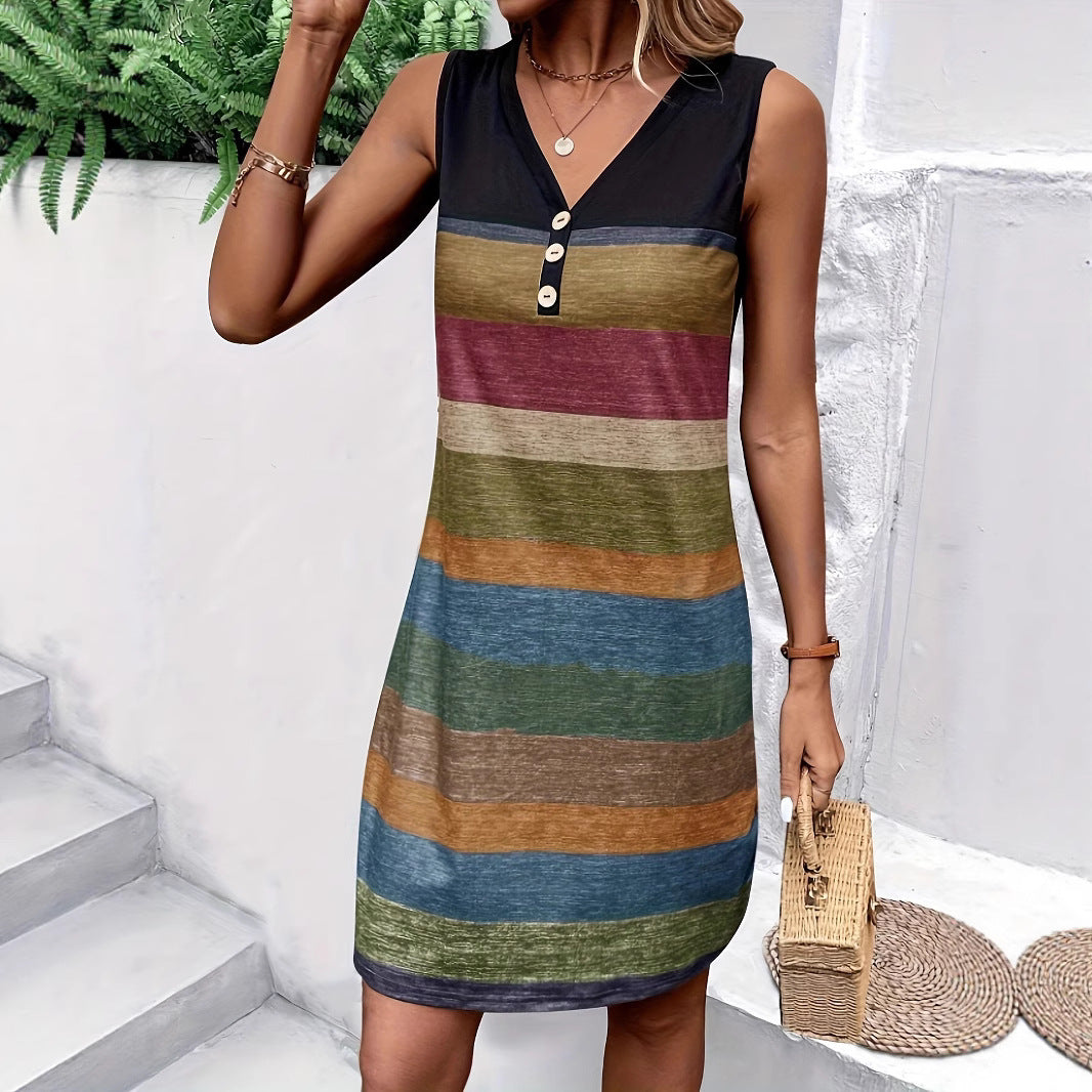 Robe Shift sans manches rayée Chic und Stil pour femmes