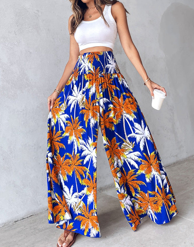 Pantalons Palazzo pour femmes avec impression tropicale Chic und Stil