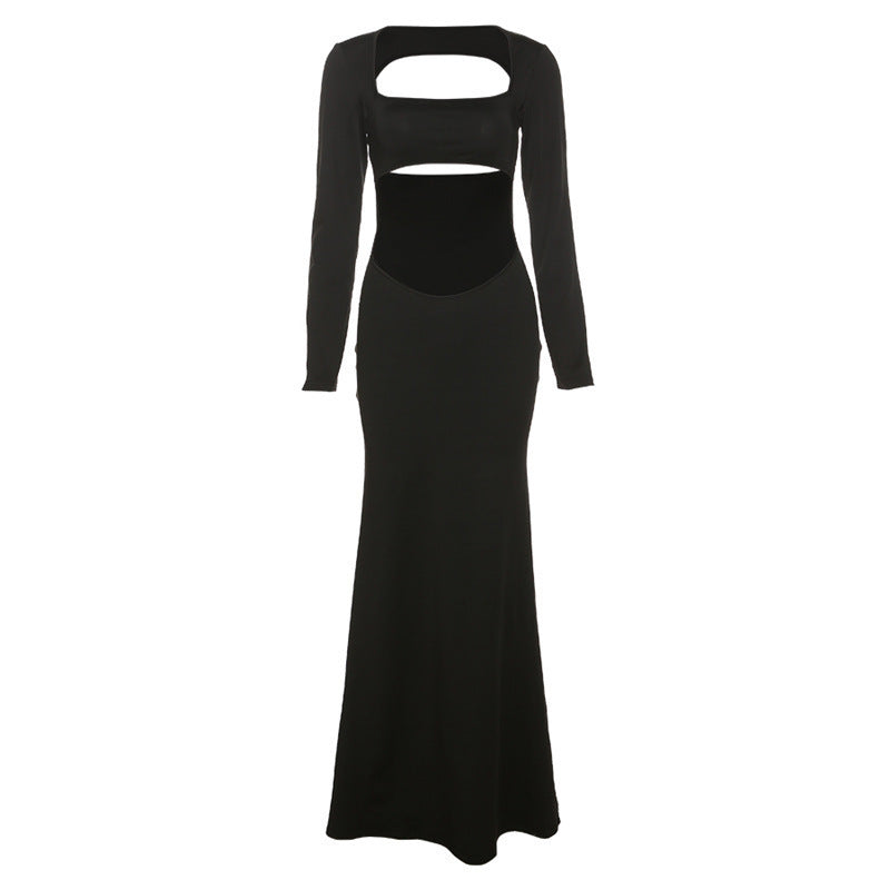 Robe maxi à découpe pour femmes avec manches longues et coupe ajustée Chic und Stil