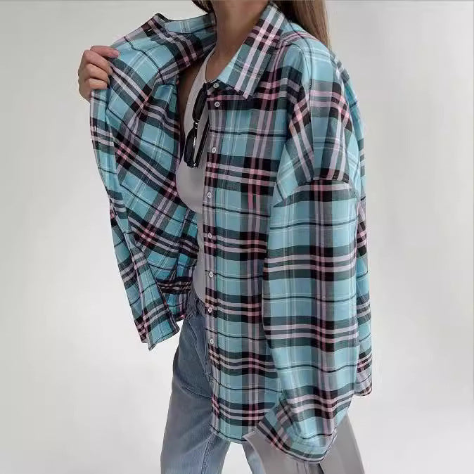 Chemise à carreaux surdimensionnée dames Chic und Stil