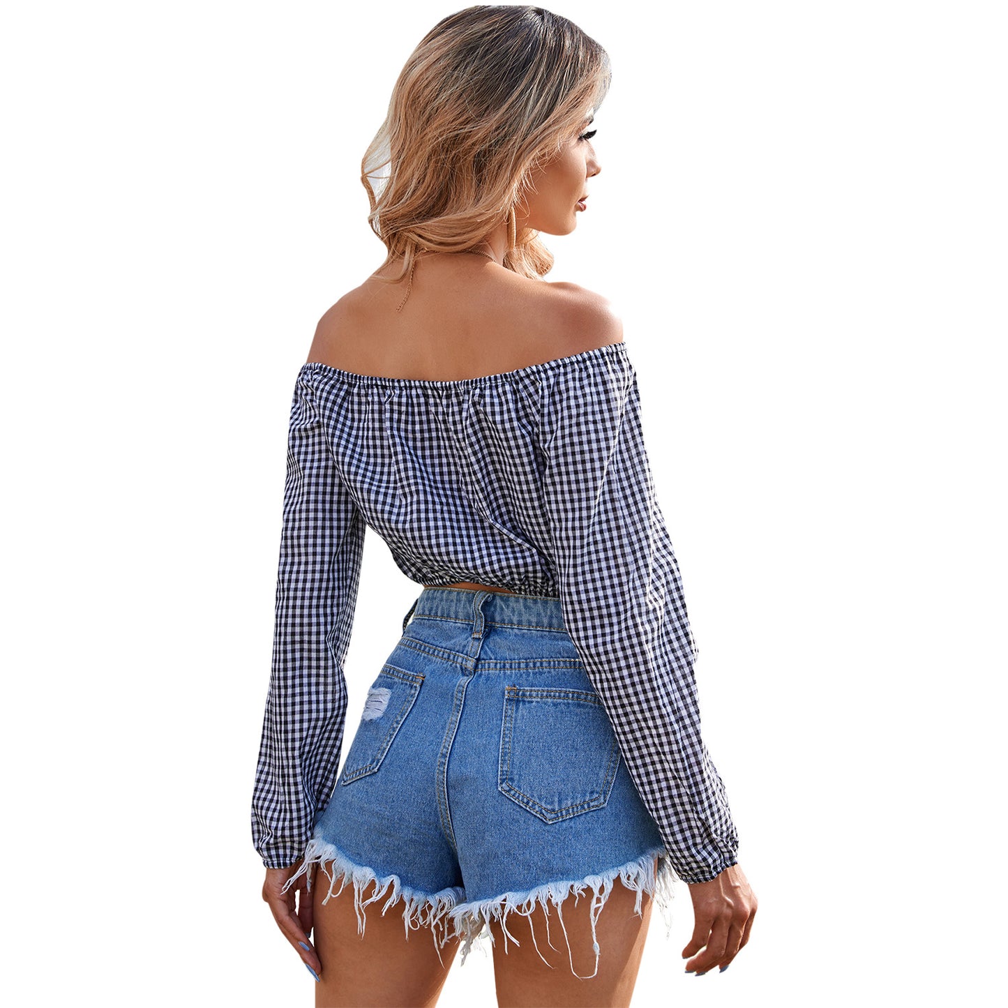 Chemisier off-shoulder pour femmes avec détails en volant et fermeture à bouton Chic und Stil