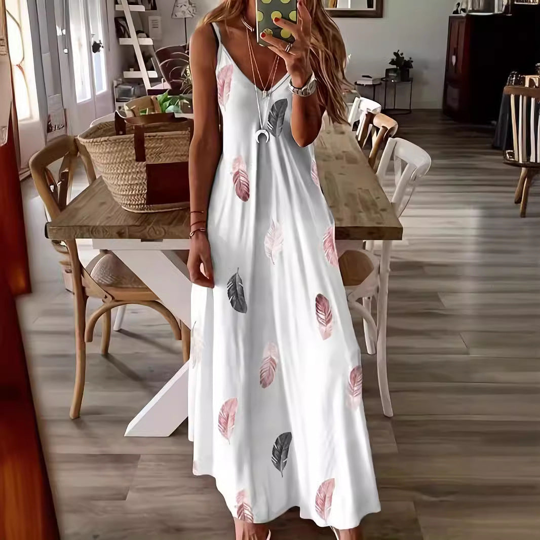 Robe maxi à imprimé feuillage Chic und Stil