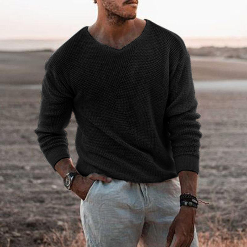 Pull Homme avec col V et design texturé Chic und Stil