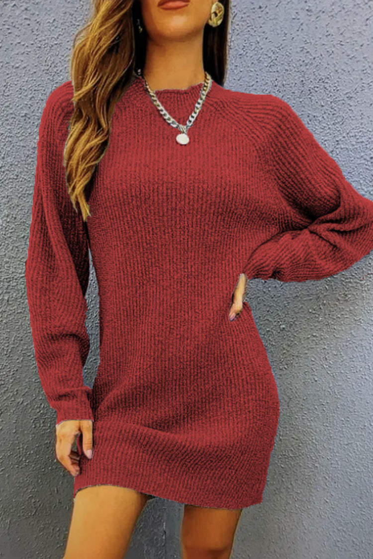 Robe en tricot surdimensionnée pour femmes avec un col rond ample et une coupe décontractée Chic und Stil