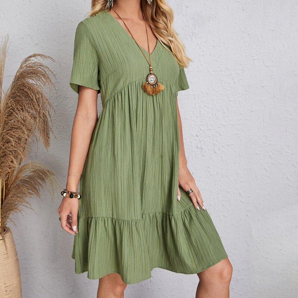 Robe midi évasée à décolleté en V pour dames Chic und Stil