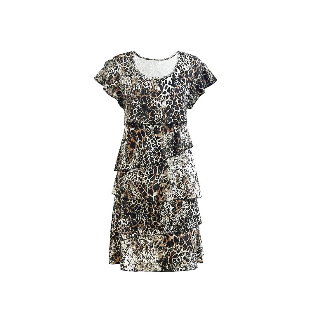 Robe portefeuille fluide pour femmes avec un superposition élégante et un motif unique Chic und Stil