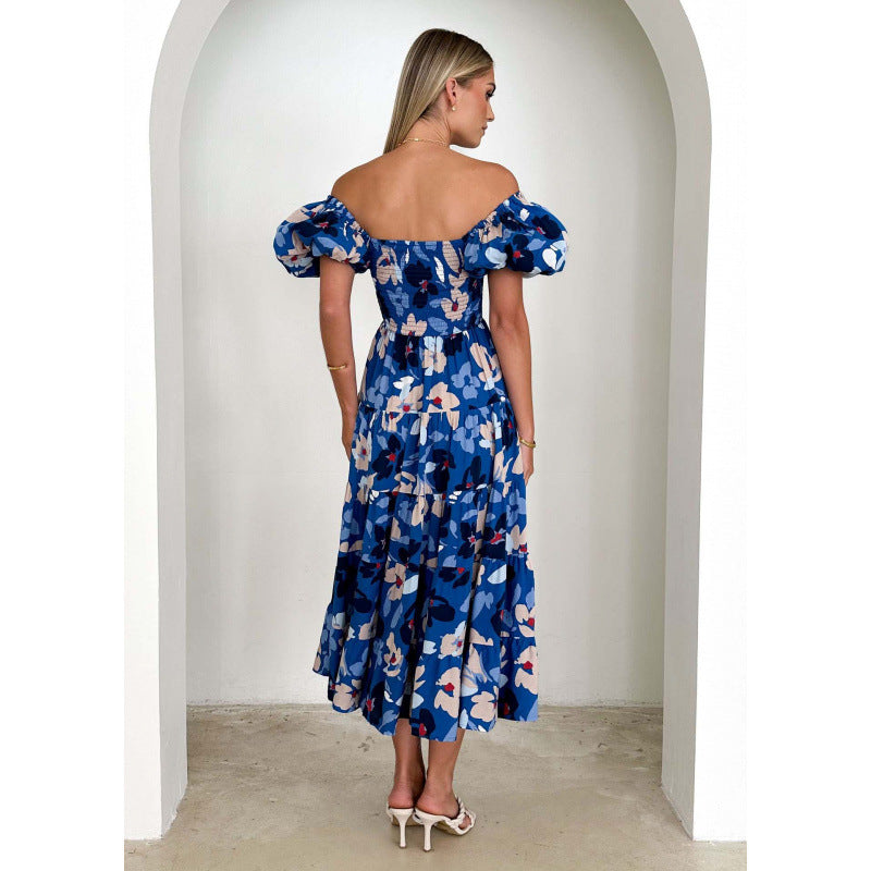 Robe maxi à épaules dénudées fleurs Chic und Stil