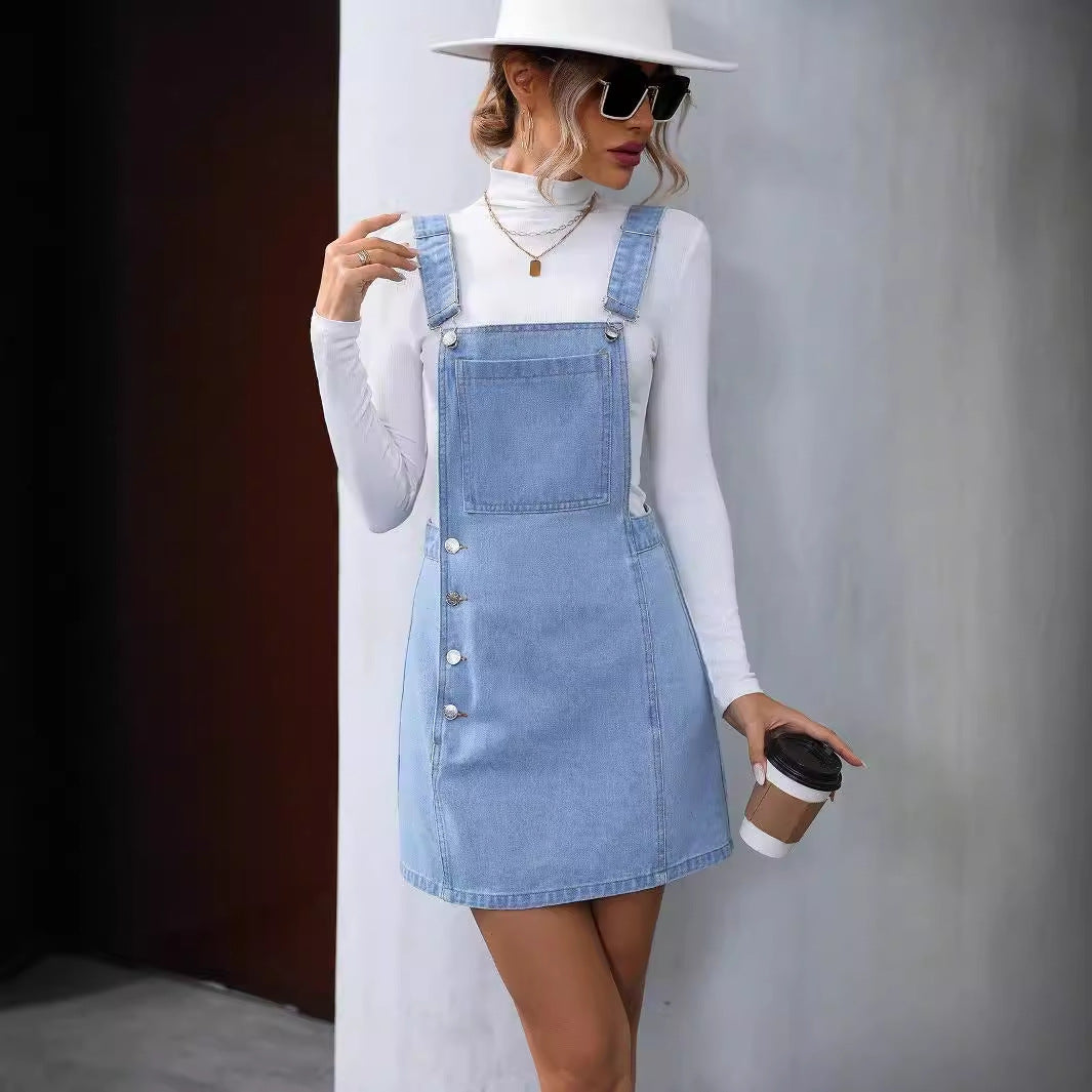 Robe en jean pour femmes au style décontracté avec détails en boutons Chic und Stil