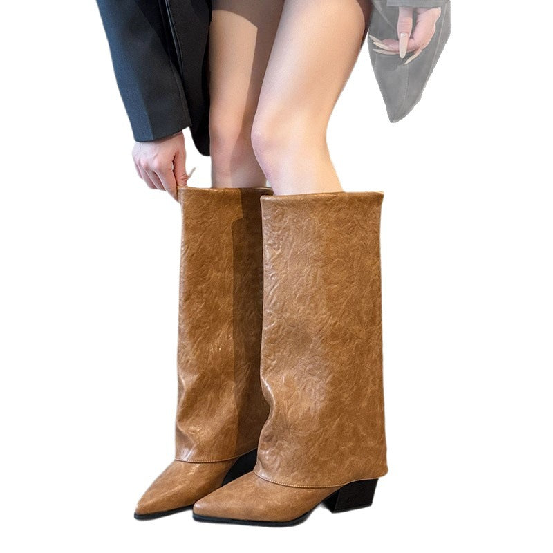 Bottes à talon bloc élégantes pour femmes avec tige flexible Chic und Stil